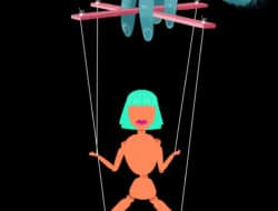 Puppetmaster illustration from music video animation by Zookeeper